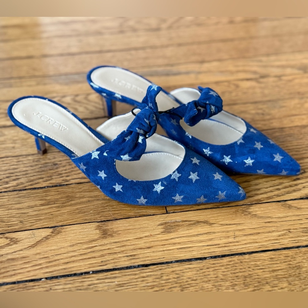 J Crew Sophia Mules (55mm) in Starry Suede - Size 7 - NWOB